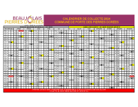 CALENDRIER PORTE DES PIERRES DOREES 2024