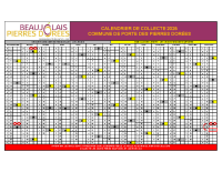 CALENDRIER PORTE DES PIERRES DOREES 2025