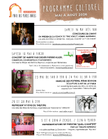 Programme culturel mai à août 2026